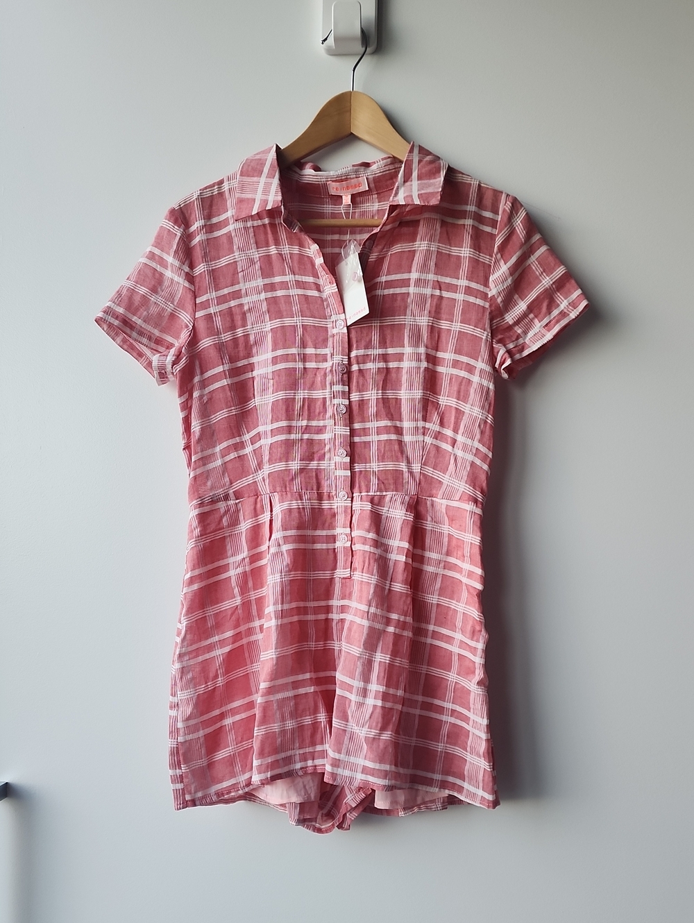 BNWT re:named Gingham Lightweight 100% Cotton Romper